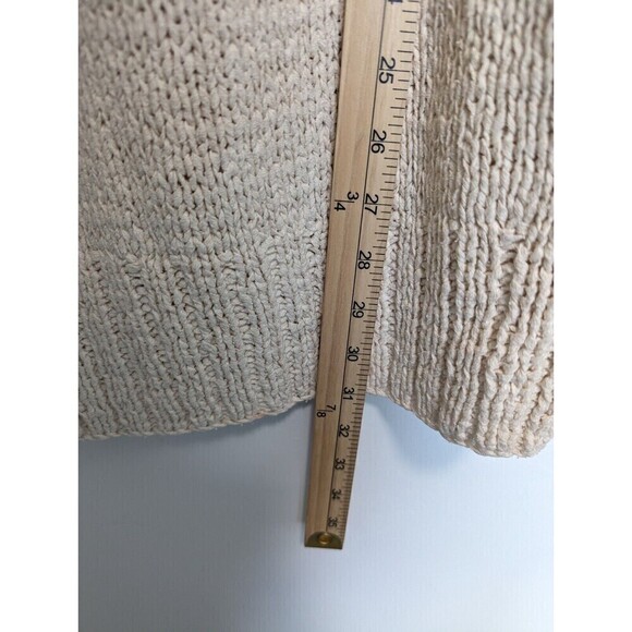 KAREN PERRY Silk Sweater Womens Size S Ivory Knit Oversize Tunic Neutral Heavy - Picture 7 of 9